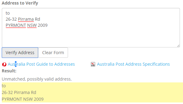Address verification. Address verification